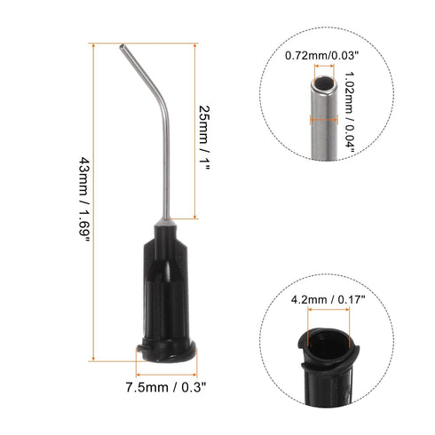 12pcs Blunt Tip Dispensing Needles, 19 Gauge 45 Degrees Bent Dispensing Tips 1" End Angled Dispenser Needle with Luer Elbow Blunt Needle for Oil o...