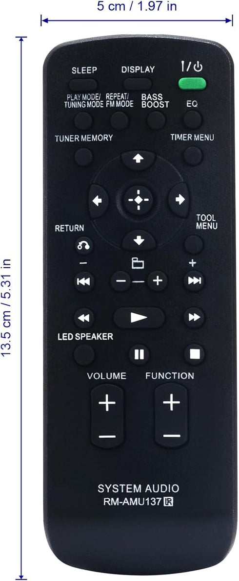 RM-AMU137 Replaced Remote fit for Sony Home Audio Docking System RDH-GTK33Ip RDH-GTK11iP FST-GTK11iP FST-GTK33iP Sub RM-AMU009 CMT-FX300i SS-CFX20...