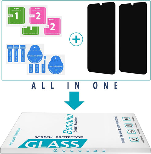 (2 Pack Privacy Screen Protector for Samsung Galaxy A15 5G and Galaxy A15 6.5-inch Anti Spy Tempered Glass, Bubble Free, Case Friendly...