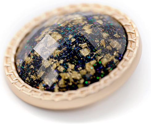 20 pcs Clear Beveled Cut Glass Black Metal Sewing Shank Coat Buttons -25mm -1"...