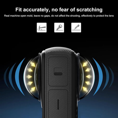 Insta 360 x4 Lens Protector, PULUZ Dual Lens Guards for Insta360 X4 Protective Case PC Protective Cover Sticky Lens Guards for Insta 360 x4 Access...