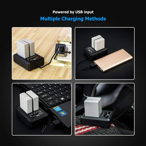 LP-E8 Battery Charger USB Dual Charger for Canon EOS Rebel T5i T4i T3i T2i 700D 650D 600D 550D Kiss X7i Kiss X6i Kiss X5 Kiss X4 Digital Camera...