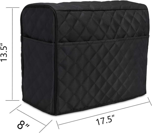 Luxja Dust Cover for Sewing Machine, Sewing Machine Cover with Pockets for Extra Accessories (Compatible with Brother and Singer), Black (Quilted ...