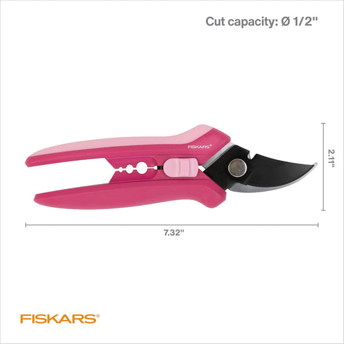 Fiskars Floral Pruning Shears - Plant Cutting Scissors/Garden Clippers For Deadheading and Working with Flowers - Rose Petal Pink...