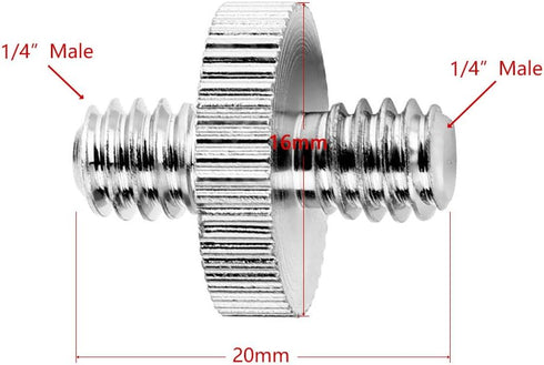 Anwenk Standard 1/4"-20 Male to 1/4"-20 Male Threaded Tripod Screw Adapter Standard Tripod Mounting Thread Camera Screw Adapter Converter, Precisi...