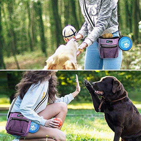 PetAmi Dog Treat Pouch, Pet Treat Pouch for Training, Dog Walking Bag Holder for Kibbles, Pet Food Toy, Dog Trainer Essentials Supplies, Poop Bag ...