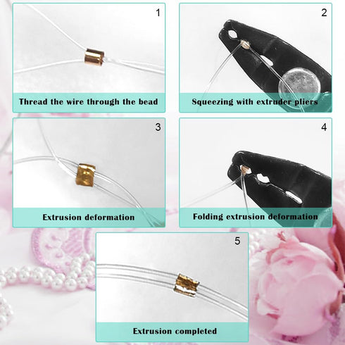 2100 Pieces Brass Tube Crimp Beads and Bead Crimping Pliers findTop Knot Covers, Crimp Bead Covers, Crimp Tubes and Wire Guardians with Crimping P...