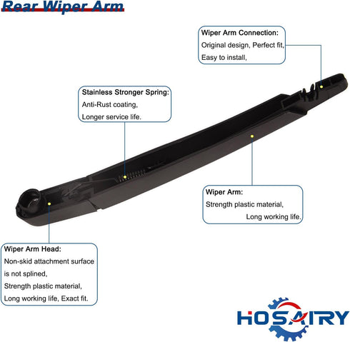 Rear Wiper Arm Blade Set for Nissan Pathfinder 2013-2019, for Nissan Rogue 2014-2019, for Nissan Rogue Sport 2017-2019 Rear Windshield Wiper Arm B...