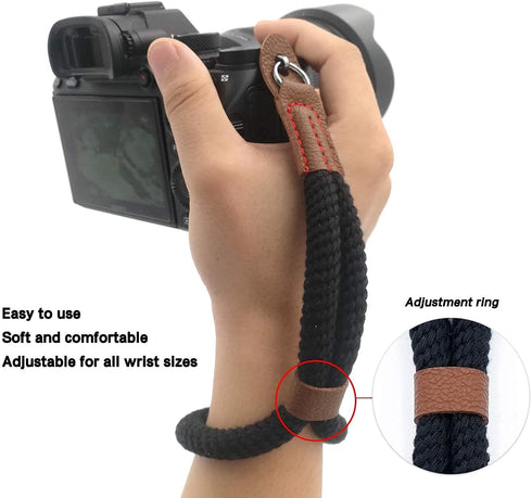 Comfortable Cotton Camera Hand Wrist Strap Compatible for Sony A7 A9 A6000 A6300 A6500 Fujifilm X-T30 X-T20 X-T3 X-T2 X70 ILCE M10 Mirrorless Came...