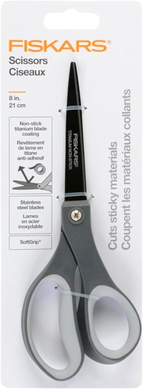 Fiskars Everyday Softgrip Non-stick Titanium Scissors (8")...