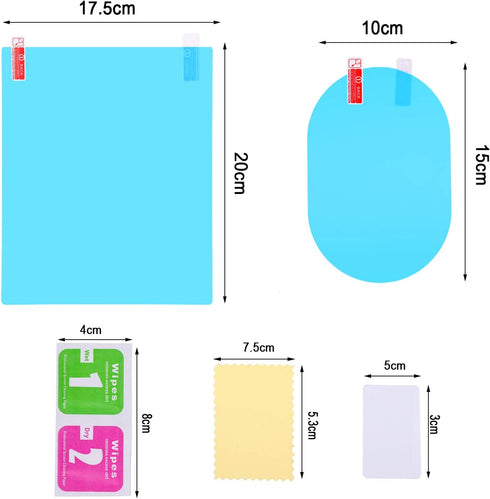 12 Pieces Car Rearview Mirror Film Rainproof Waterproof Anti Fog Nano Coating for Mirrors and Side Windows...