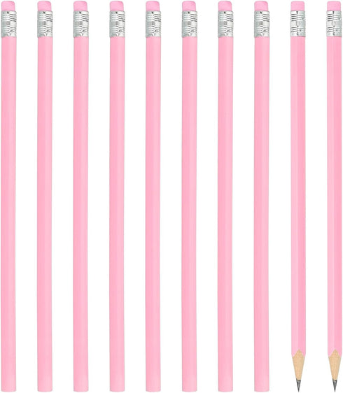 PATIKIL Round Pencils, 24 Pack HB Graphite Pencils with Eraser Wood Pencils Cute Pencil for Classroom Teacher Office Supplies, Pink...