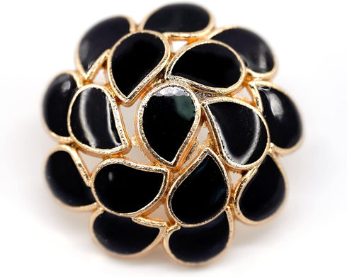 20 pcs Black Enamel Drops Hydrangea Metal Sewing Coat Buttons -25mm -1"...