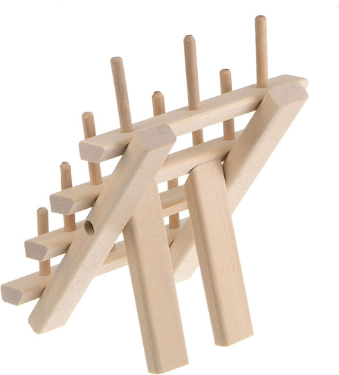 HARFINGTON 2pcs 12 Spools Small Foldable Wooden Thread Rack Thread Holder Sewing Embroidery Thread Organizer Hair braiding Rack for Sewing Braidin...