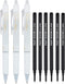 Pilot Frixion Erasable Pens 0.5 Ball Clicker Gel Ink Retractable Pen - Extra Fine Point - White Barrel - Black Ink - Pack Of 3 Pens And 2 Refills...