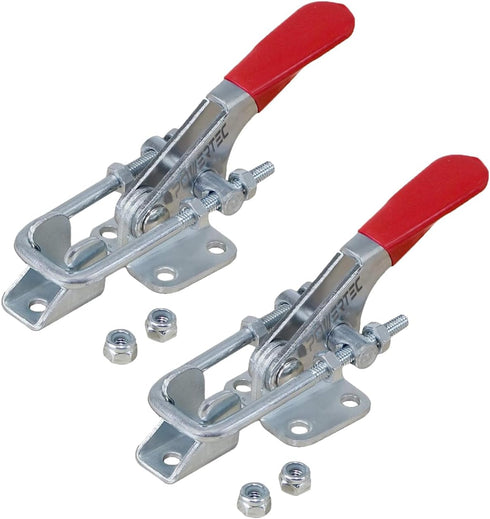 POWERTEC 2PK Toggle Clamp, 400 lbs Holding Capacity, 323 Adjustable U Bolt Latch w/Antislip Hand Grip for Woodworking Jigs & Fixtures, Smoker, Tir...