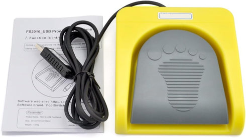 iKKEGOL USB Single Foot Switch Control One Key Customized Computer Keyboard Action Pedal HID Yellow...