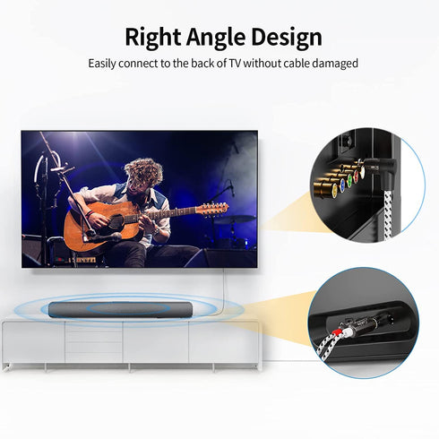 CableCreation 3.5mm to RCA Cable, Angle 3.5mm Male to 2RCA Male Auxiliary Stereo Audio Y Splitter Gold-Plated for Smartphones, MP3, Tablets, Speak...