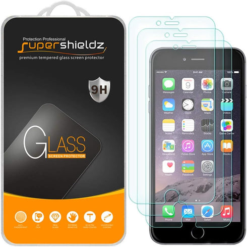 Supershieldz (3 Pack) Designed for iPhone 6S Plus and iPhone 6 Plus Tempered Glass Screen Protector Anti Scratch, Bubble Free...