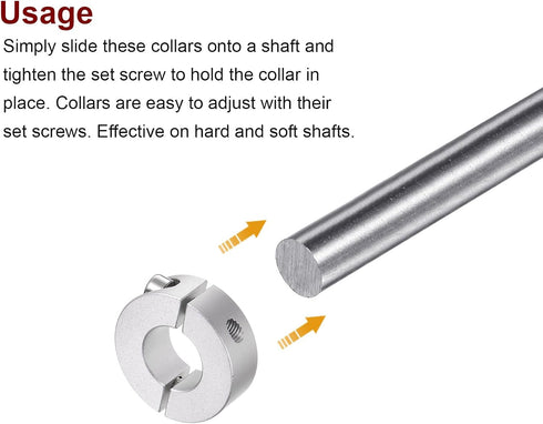 2pcs Double Split Shaft Collar for 17mm Shaft Set Screw Clamp-On Collars, 35mm OD, 12mm Width, for Stoppers, Position, Hold Timing Pulleys, Machin...