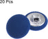 20pcs 24L Fabric Cloth Covered Button 15mm Round Metal Shank Sewing Buttons for Suits Dress Blouses, Deep Blue...