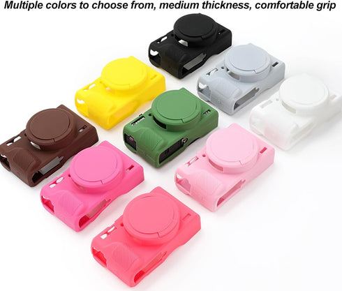 Pocoukate Case for Canon G7X Mark III Camera, Soft Silicone Protective Cover Skin with Removable Lens Cover for Powershot G7X Mark iii, Silicone C...