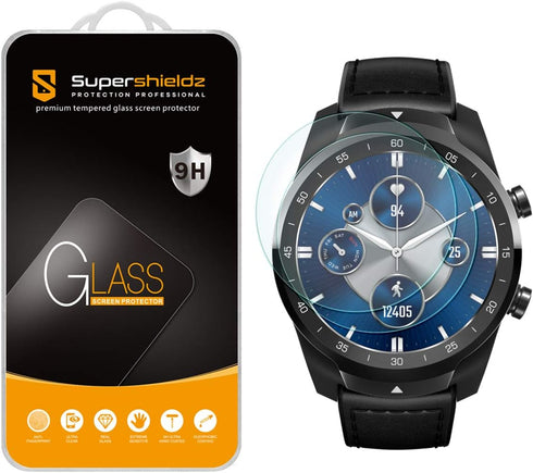 Supershieldz (2 Pack) Designed for TicWatch Pro S, TicWatch Pro 2020, TicWatch Pro 4G LTE and TicWatch Pro Tempered Glass Screen Protector, (Full ...
