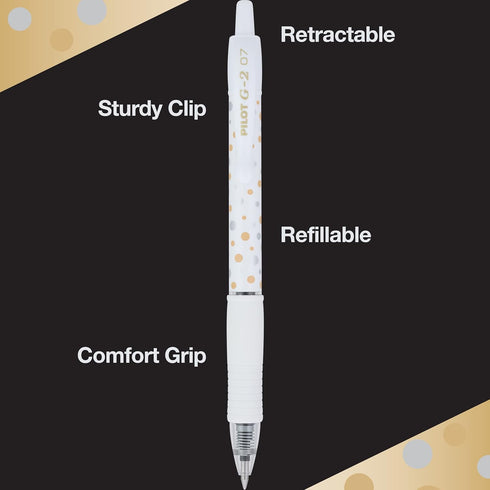 PILOT, G2 Premium Gel Roller Pens, Fine Point 0.7 mm, Dot-Patterned Barrels, Pack of 14, Black...