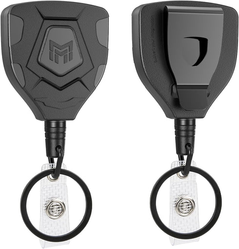 MNGARISTA Heavy Duty Retractable Keychain with Belt Clip, Retractable ID Badge Reel, Retractable Badge Holder with 31.5” Steel Cord and Key Ring, ...
