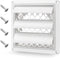 4" Louvered Dryer Vent Cover by Beaquicy - Outdoor White Exhaust Cap with Aluminum Built-in Pest Guard Screen & Screws for 4 Inch Opening Hood Duc...