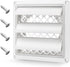 4" Louvered Dryer Vent Cover by Beaquicy - Outdoor White Exhaust Cap with Aluminum Built-in Pest Guard Screen & Screws for 4 Inch Opening Hood Duc...