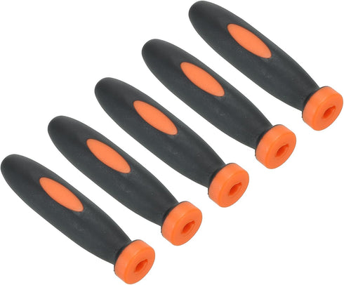 PATIKIL 2 Inch Rubber File Handle, 5 Pack File Cutting Tool File Round Handle Replacement Accessories for 0.12" Diameter Round Handle File, Orange...