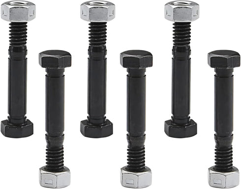 (6) 52100100 Shear Pin Bolts with Nuts for Ariens 00659100 521001 Snow Blower - 6 Packs Snowthrower Parts (2'' × 5/16''), Black...