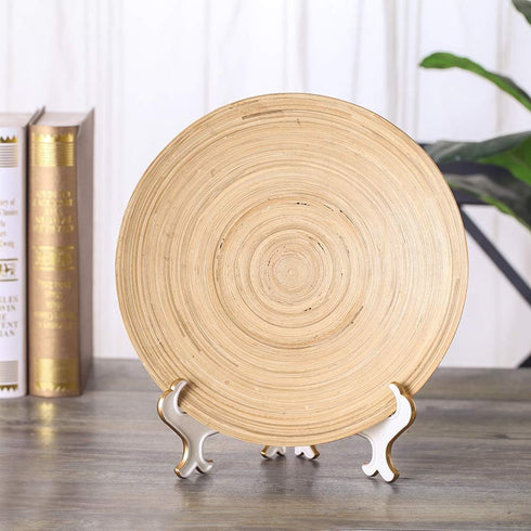 Artliving 10" Decorative Plate Stand Holder Plastic Picture Easel Display Stand Picture Frame Stand White Gold (2 Pack)...