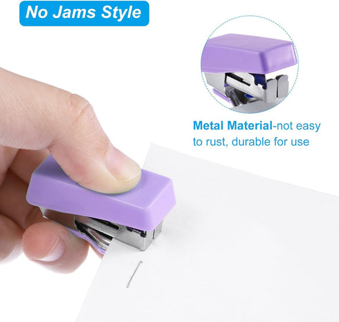 PATIKIL Stapler Set, Metal Portable Desktop Office Stationery Accessories No Jams Stapler with 400 Staples 20 Clips for Business Desk Home, Classr...
