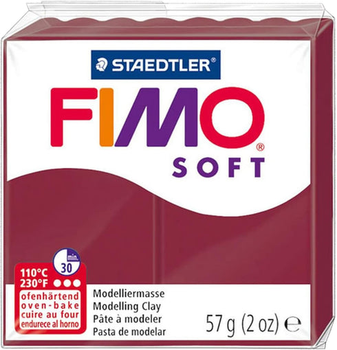 FIMO Soft Polymer Oven Modelling Clay - Most Popular Colours - 57g - Set of 3 - Merlot...
