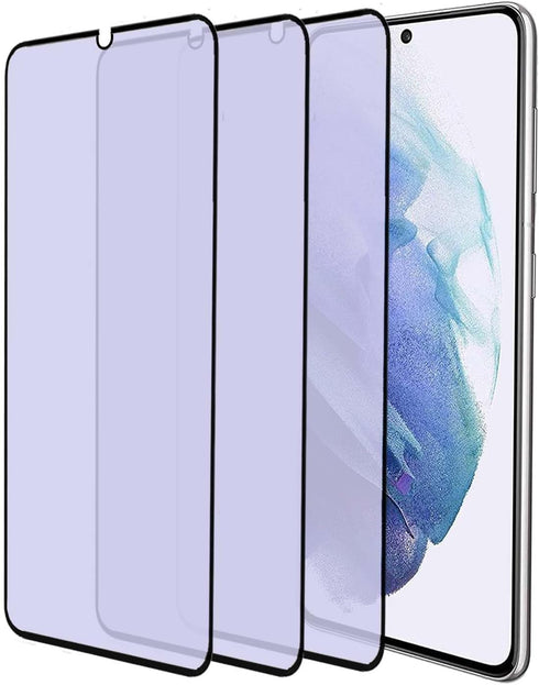 3 pack Anti Blue Light Tempered Glass Screen Protector Compatible with Samsung Galaxy S21.Eye Protection Tempered Glass Film,No Bubbles,9H Hardnes...