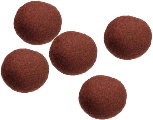 PATIKIL Wool Felt Balls Beads Wool Felting Pom 3cm 30mm Brown for Home Crafts Handcrafts Project DIY Pack of 5...