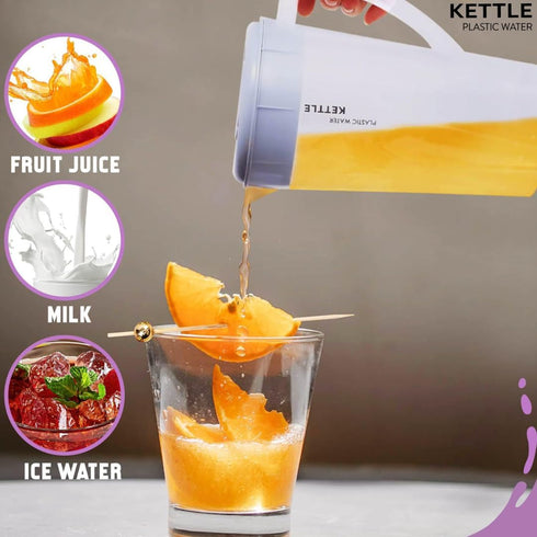 3 Litre/0.79 Gallon Plastic Pitcher with LidBPA-FREE Eco-Friendly juice containers with lids Water Jug for Hot/Cold Juice Beverage Ice Tea Kettle ...