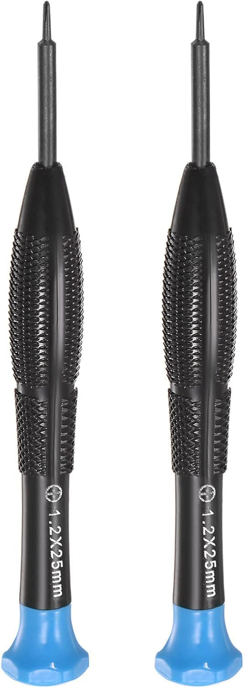 2pcs Precision Phillips Screwdriver 1.2mm Cross Head Swivel Lid Non-slip Plastic Handle for Phone Watch Eyeglasses Electronics Repair...