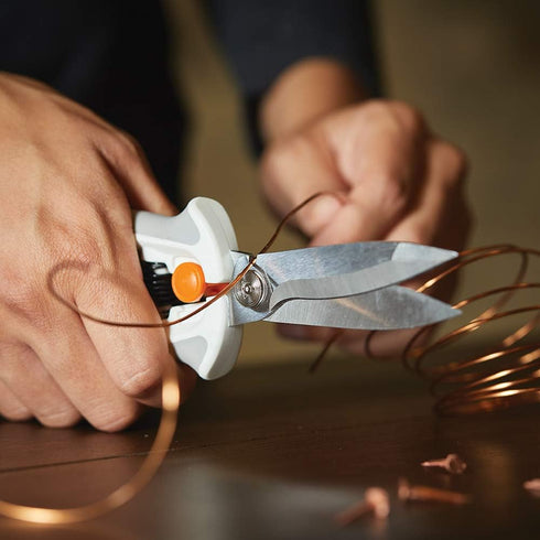 Fiskars Crafts Easy Action PowerCut Snips, 8, White/Gray...