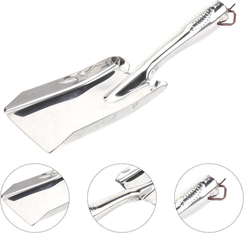 1Pc Garden Shovel Stainless Steel Hand Trowel Mini Snow Hand Shovel Garden Tool for Soil Planting Digging Transplanting Smoothing (Flat Shovel)...