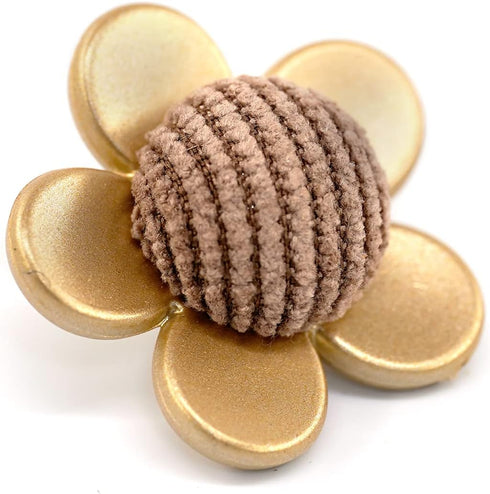 20 pcs Flower Brown Fabric Core Sewing Shank Coat Buttons -30mm -1 3/16"...