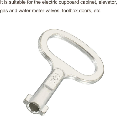 PATIKIL Key Shape Socket Spanner Key, 3 Pack Electrical Cabinet Gas Water Meter Switch Key for 0.45"x0.2" Key Shape Panel Lock, Silver...