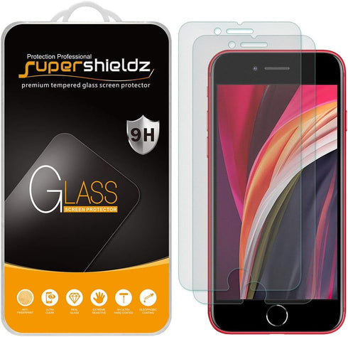 Supershieldz (2 Pack) Anti Glare (Matte) Tempered Glass Screen Protector for iPhone SE (2022 3rd Gen /2020 2nd Generation), iPhone 8/7/ 6S / 6 (4....