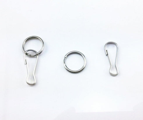 Yueton 50pcs Mini Nickel Plated Steel Lanyard Hook Split Key Ring, Hobby ID Card Key Chain Parts Key Chain Holder Connector...