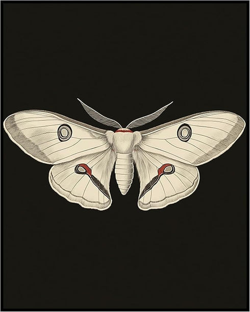 Posterizer 1 pcs-detailed delicate beautiful moth art 3-Art for Animal Lovers-Retro Art-Gift for Men Women Entrepreneur Teens School and classroo...