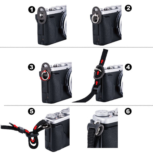 2 Pairs Camera Strap Eyelet Split O Ring & Leather Cover Piece for Leica Q3 A6700 A6600 A6500 A6400 A6300 A6100 A6000 A7RIV A7RIII A7II A7S A9 X-E...
