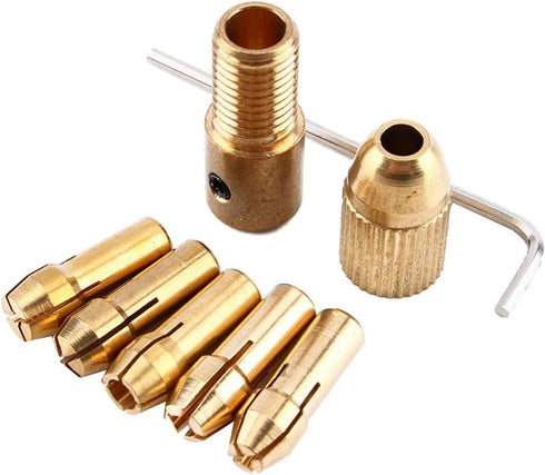 Mesee 3 Sets 0.5-3mm Brass Drill Chuck, Small Electric Drill Bit Collet Micro Twist Drill Chuck Set with Allen Wrench Fits Rotary Tools, 3 Size - ...
