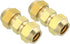 PATIKIL 1/2" OD Brass Flare Union Connector, 2 Set Air Conditioning Copper Double Pipe Extension Joint Connectors Pipe Hose Fitting with Nut, 1.77...